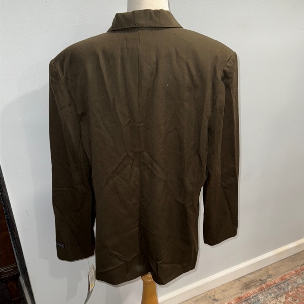 Sag Harbor Women's Olive Wool Blazer - Picture 7 of 7